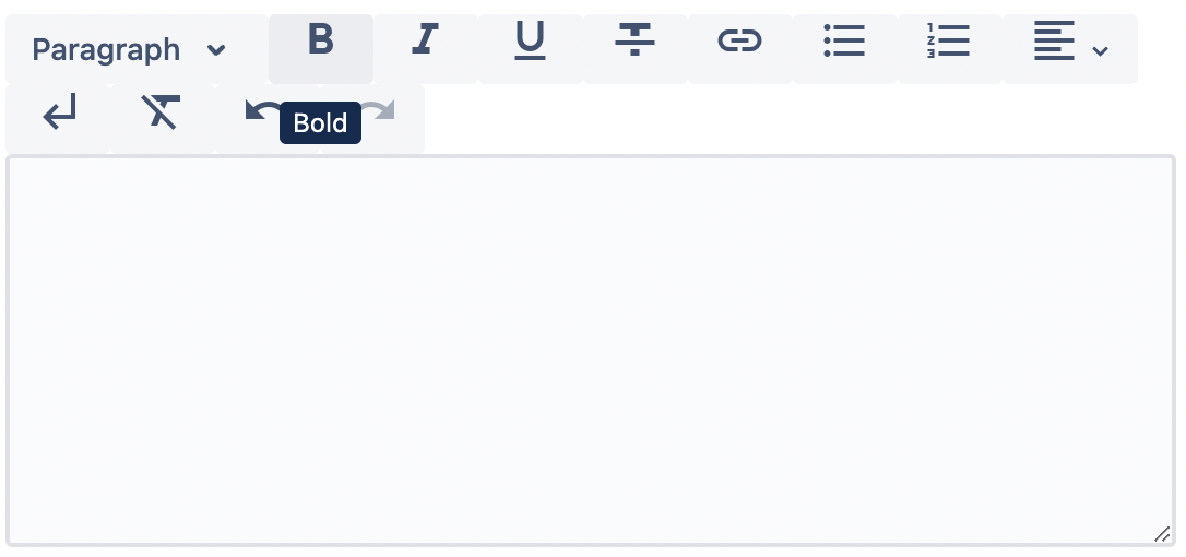 Rich Text component with hoover over Bold option