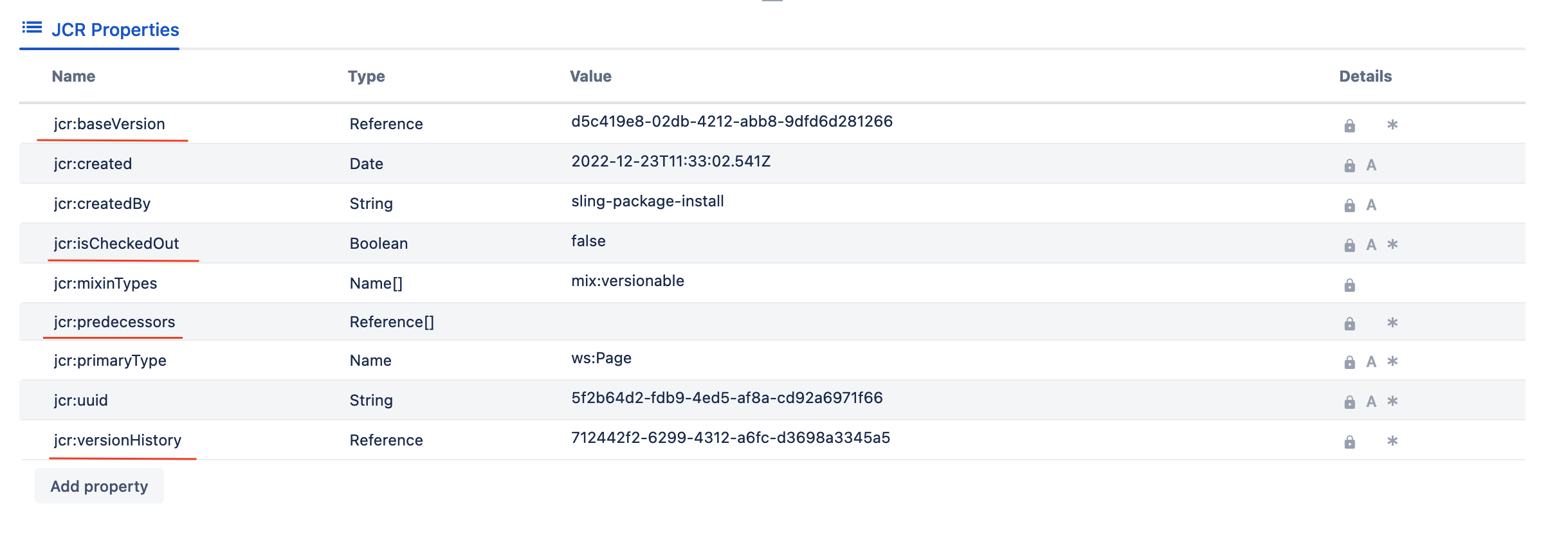 Image of Versioned Resource Properties