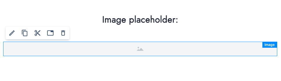 Image placeholder in edit mode